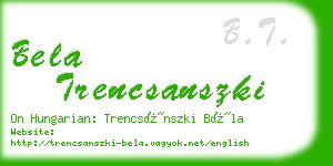 bela trencsanszki business card